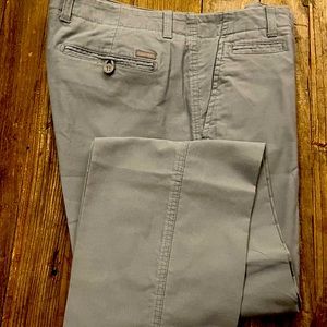 Calvin Klein, lightweight corduroy pant in light grey.  34” x 32”